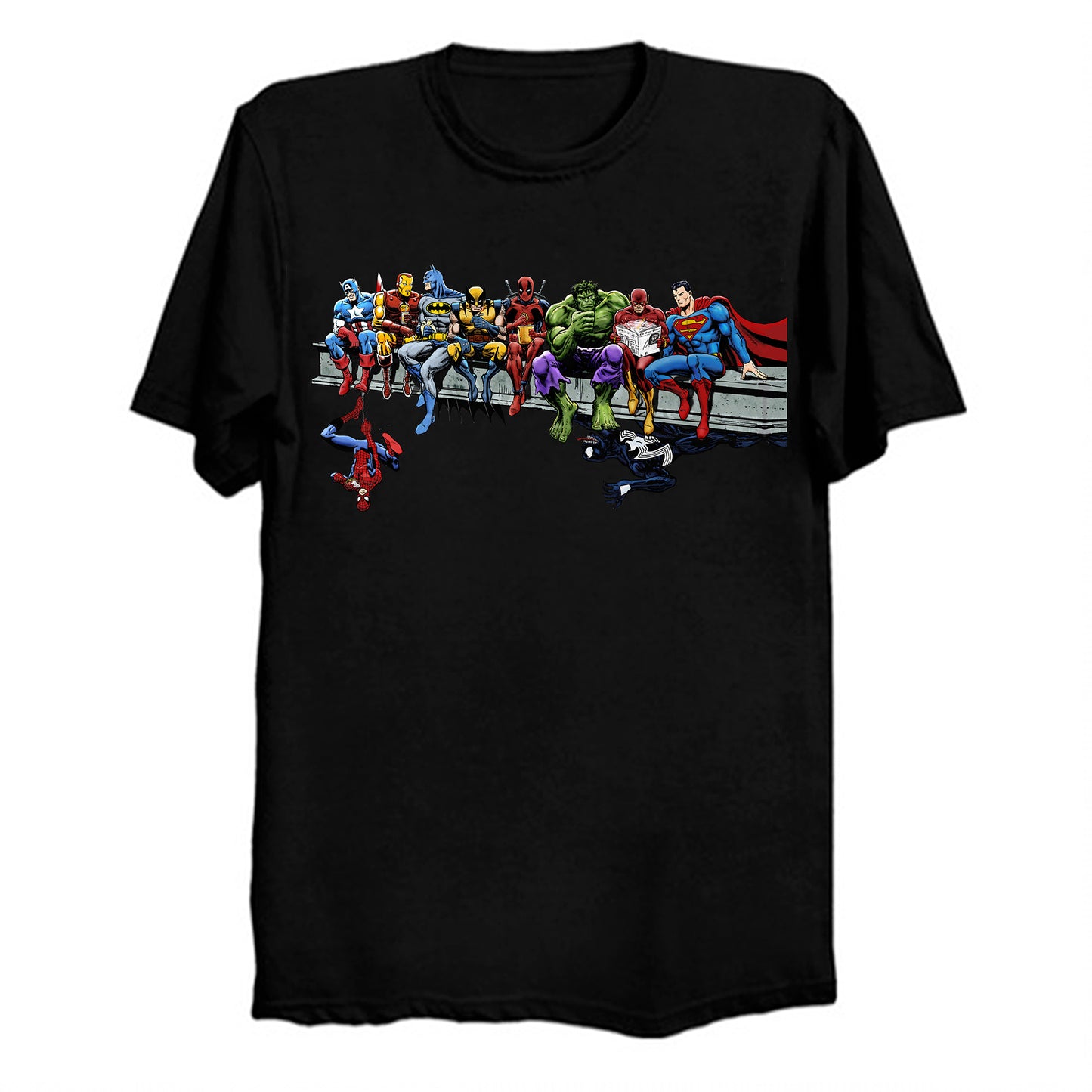 Marvel DC Lunch Atop A Skyscraper (no bg) T-Shirt (various colors)