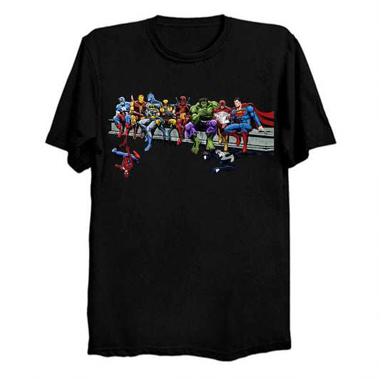 Marvel DC Lunch Atop A Skyscraper (no bg)  T-Shirt  (various colors)