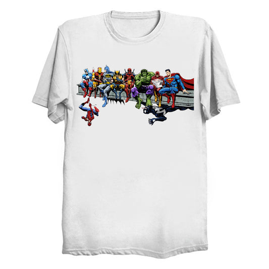 Marvel DC Lunch Atop A Skyscraper (no bg)  T-Shirt  (various colors)