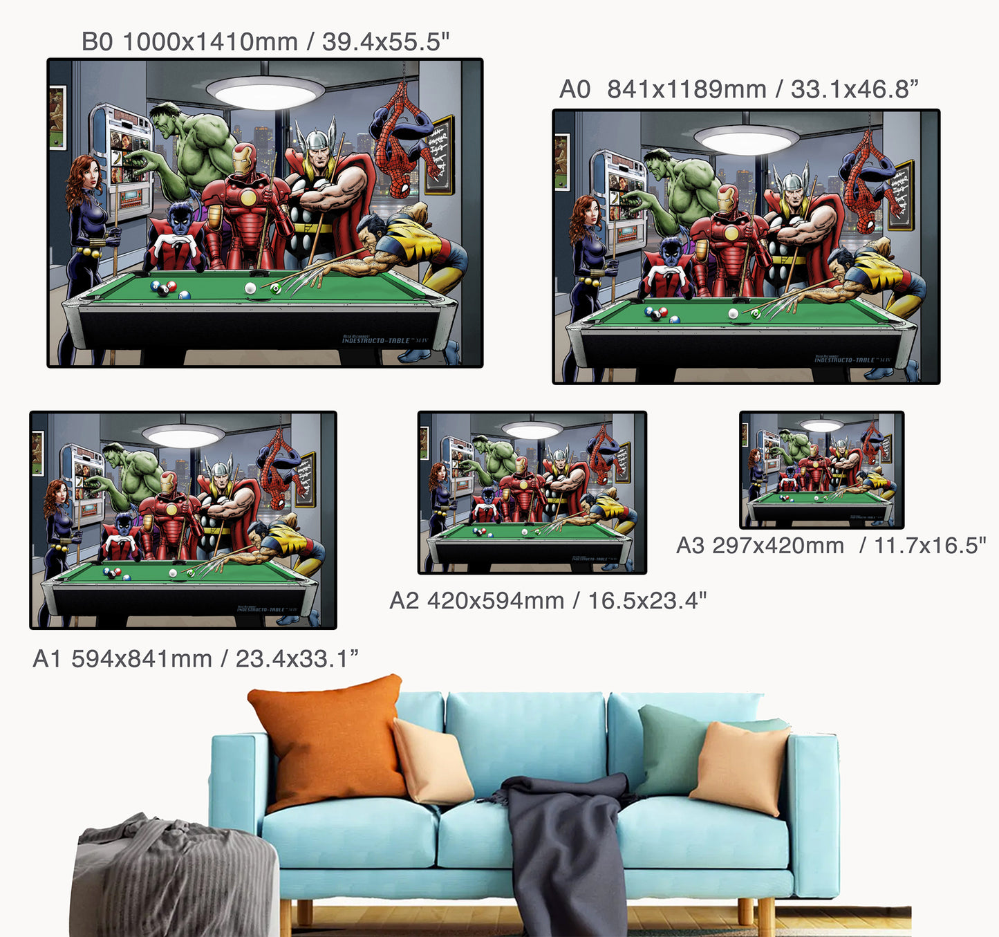 Marvel Superheroes Relax Playing Pool -Digital Download