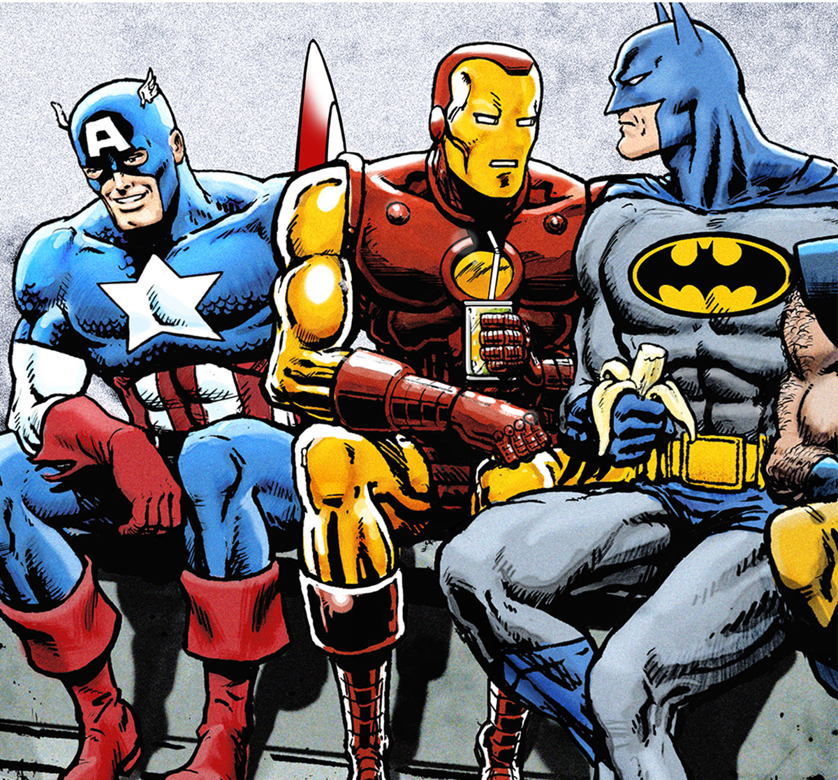 Marvel and DC Superheroes Lunch Atop A Skyscraper - Digital Download