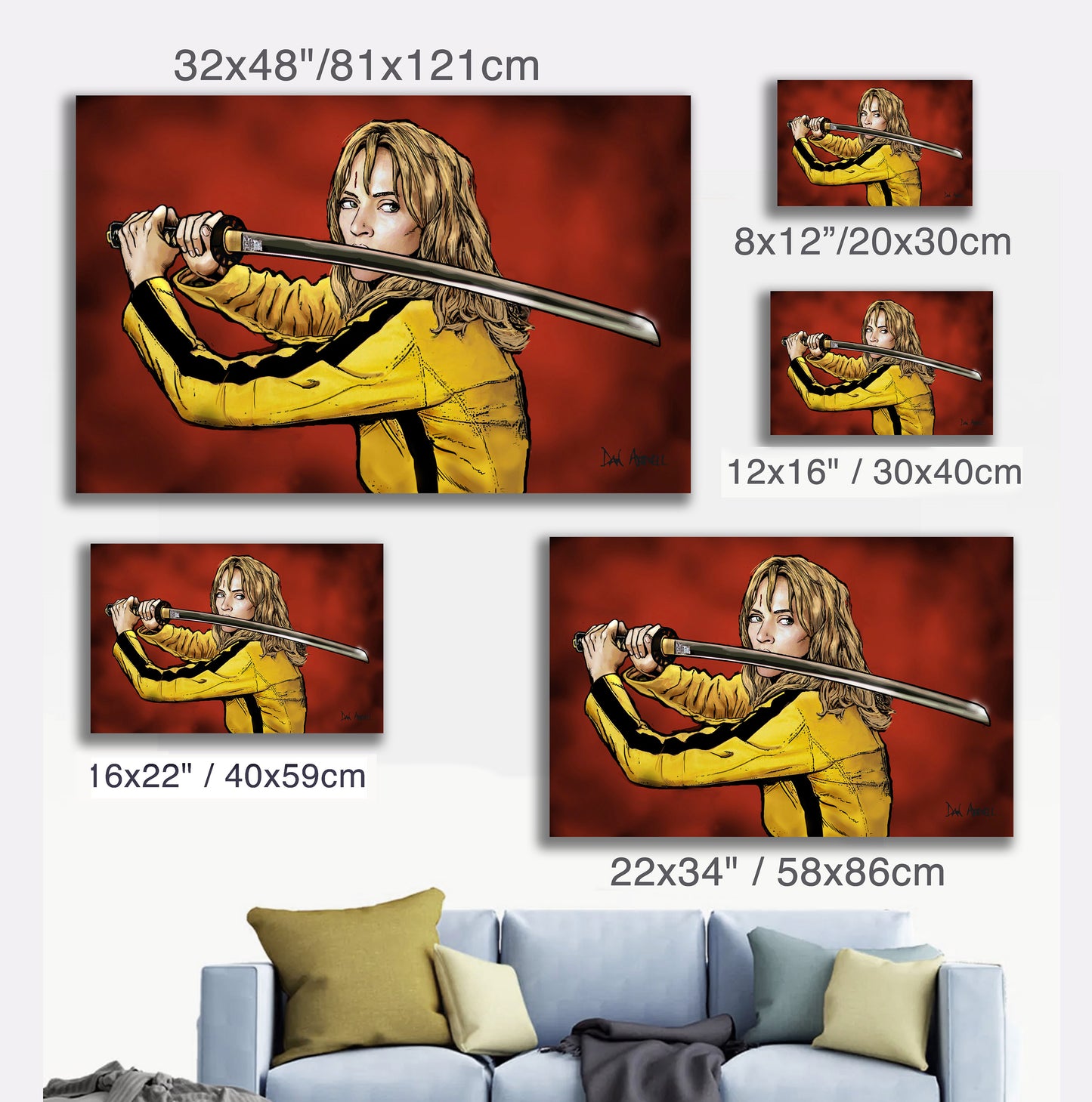 Tarantino: Kill Bill - Beatrix Kiddo The Bride- Mounted Canvas