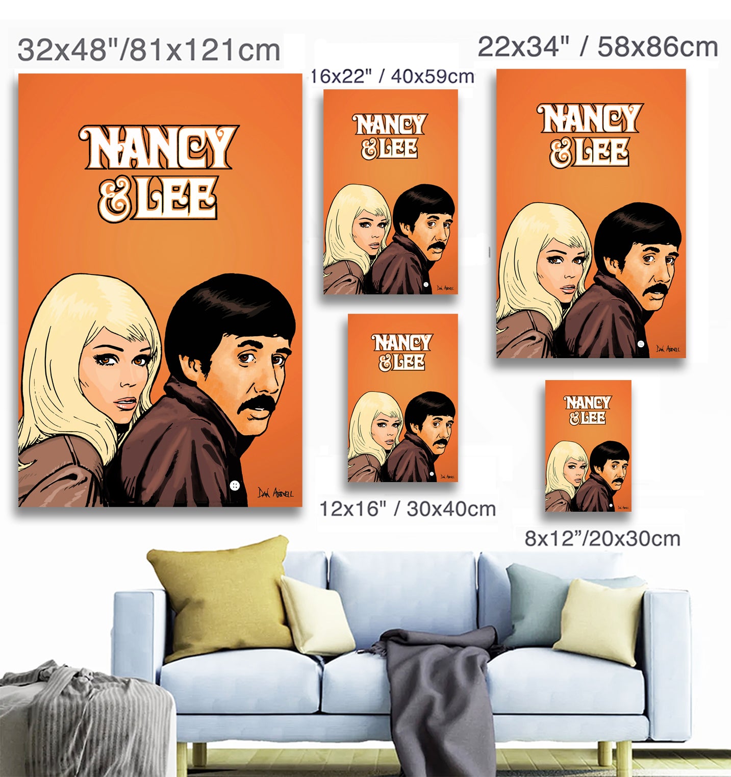 Nancy Sinatra and Lee Hazlewood - Mounted Canvas