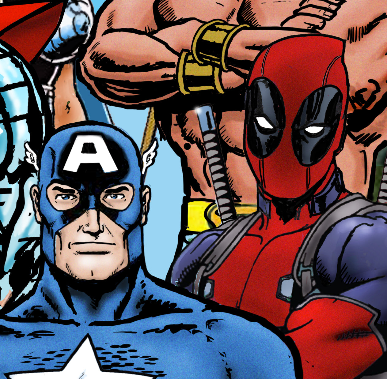Sgt Marvel's Superhero Club Band- Mounted Canvas
