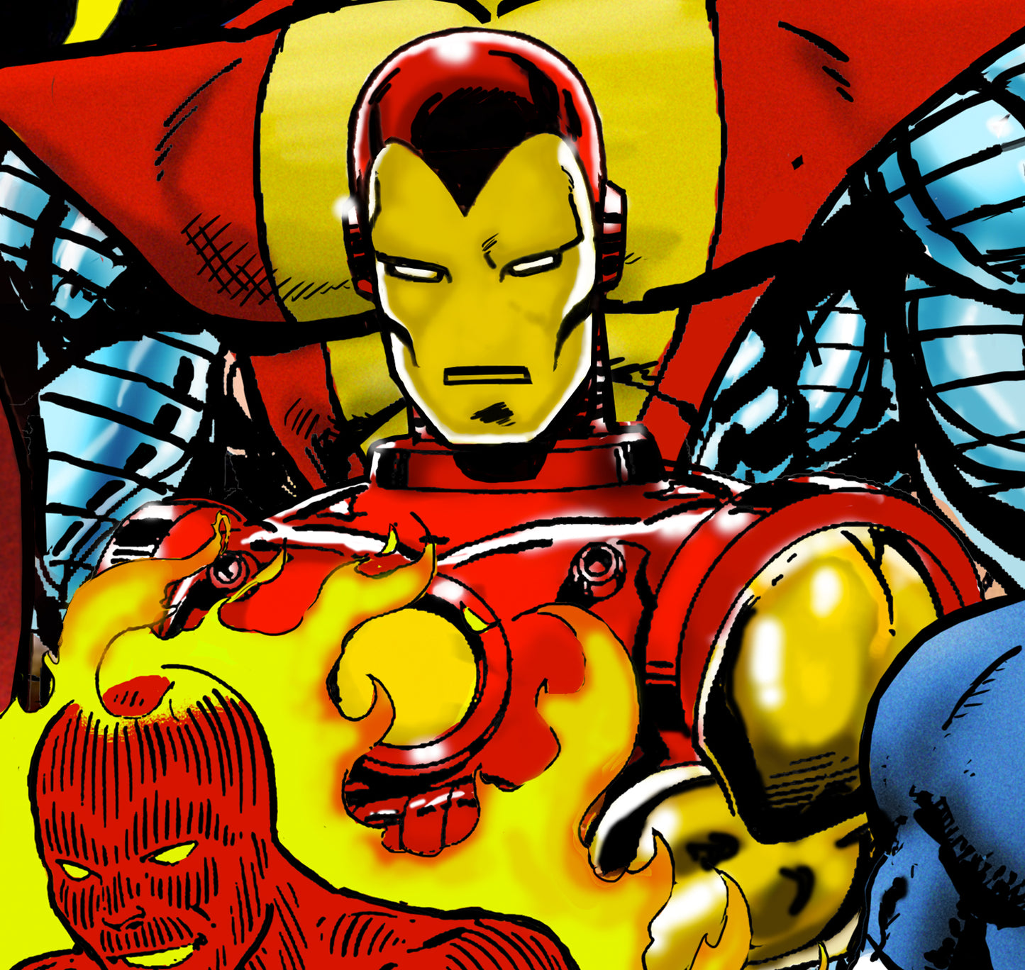 Sgt Marvel's Superhero Club Band -Art Print/Poster