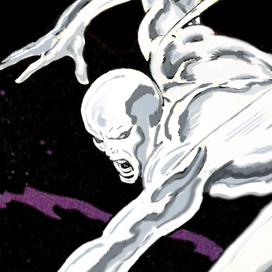 Marvel: Thor vs Silver Surfer - Mounted Canvas