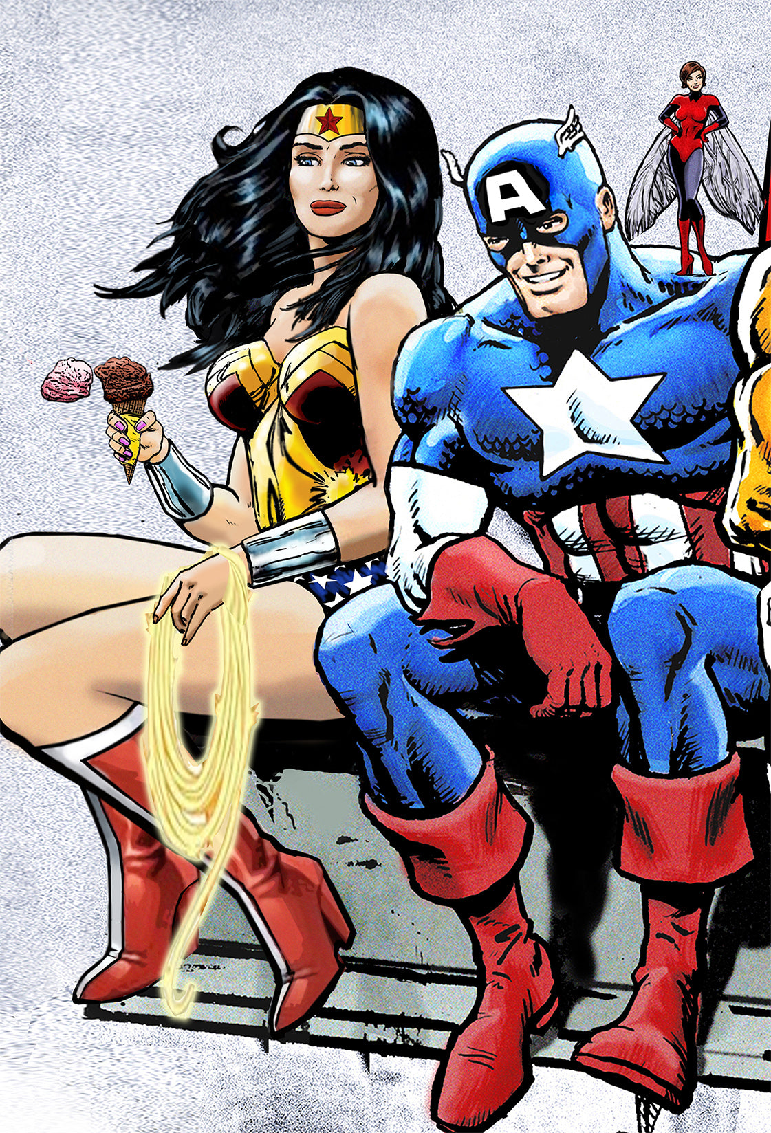 MORE Marvel and DC Superheroes Lunch Atop A Skyscraper - Digital Download
