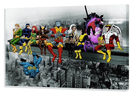 Marvel X-Men (Byrne style) Lunch Atop A Skyscraper- Mounted Canvas