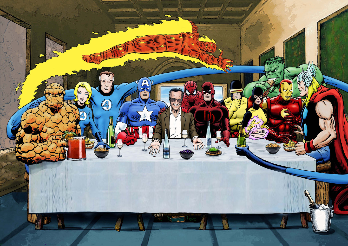 Marvel: Stan Lee's Super Supper - Mounted Canvas