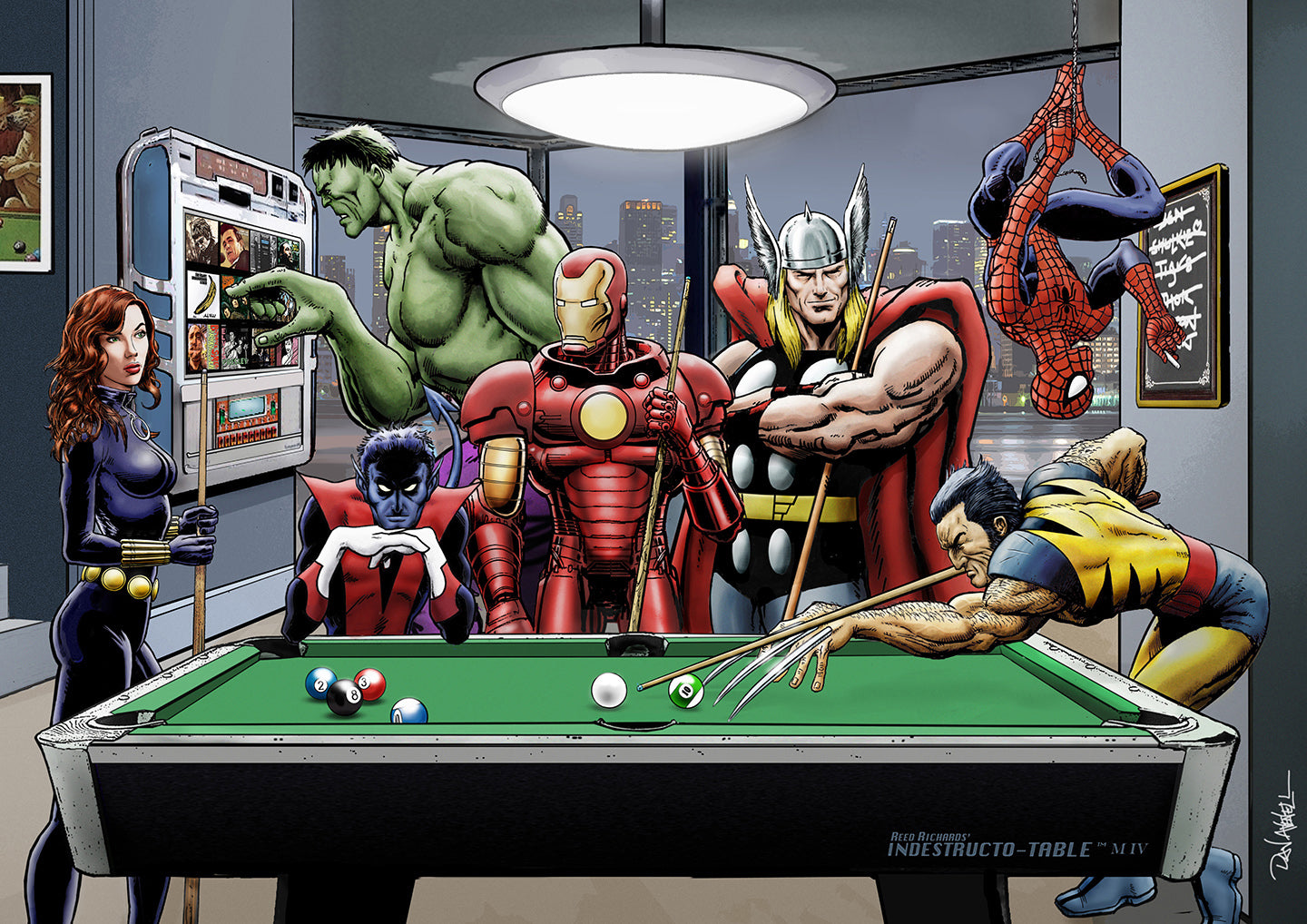 Marvel Superheroes Relax Playing Pool -Digital Download