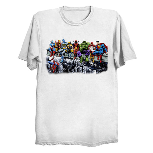 Marvel DC Lunch Atop A Skyscraper T-Shirt  (various colors)