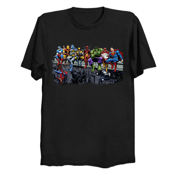 Marvel DC Lunch Atop A Skyscraper T-Shirt  (various colors)