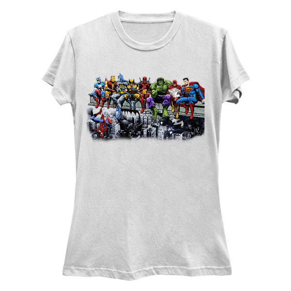 Marvel DC Lunch Atop A Skyscraper T-Shirt  (various colors)