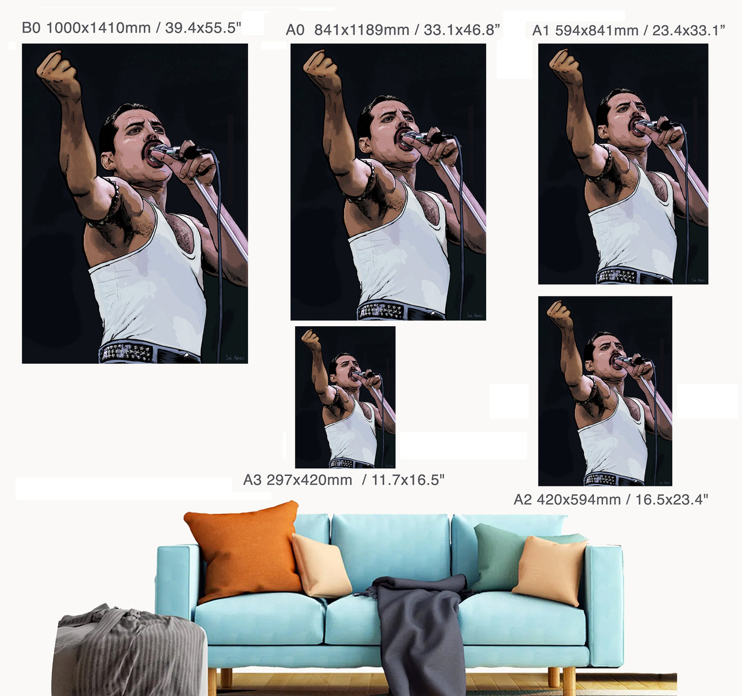 Freddie Mercury of Queen - Art Print/Poster