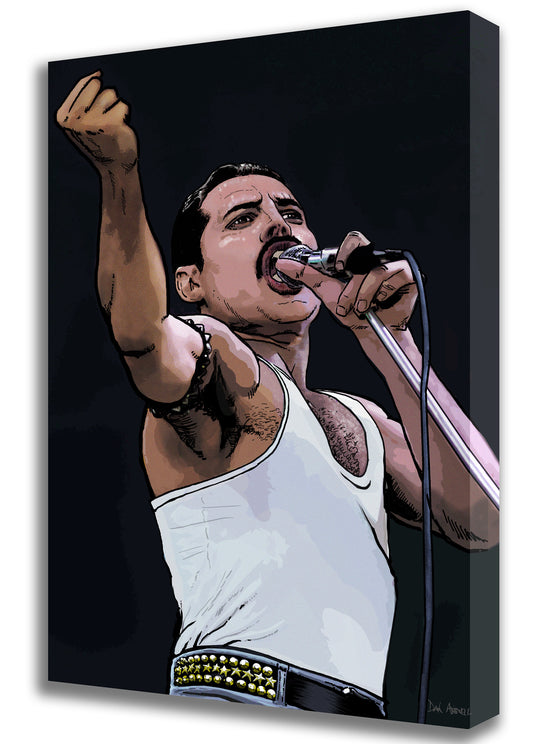 Freddie Mercury of Queen Mounted Canvas