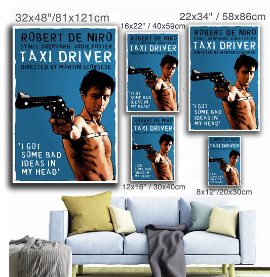 Travis Bickle, Taxi Driver - Mounted Canvas  (various sizes)