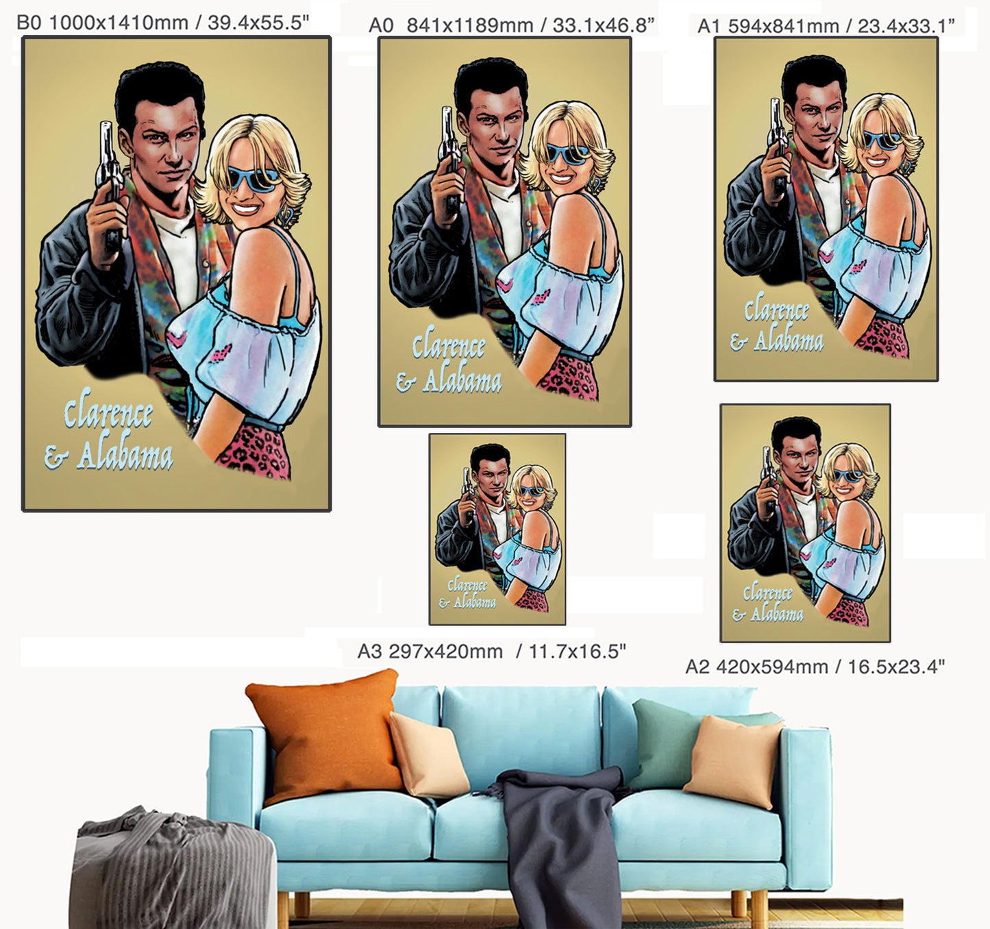 Tarantino: True Romance Clarence & Alabama -  Art Print/Poster (various sizes)