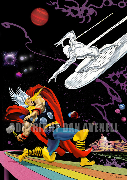 Marvel: Thor vs Silver Surfer - Art Print/Poster