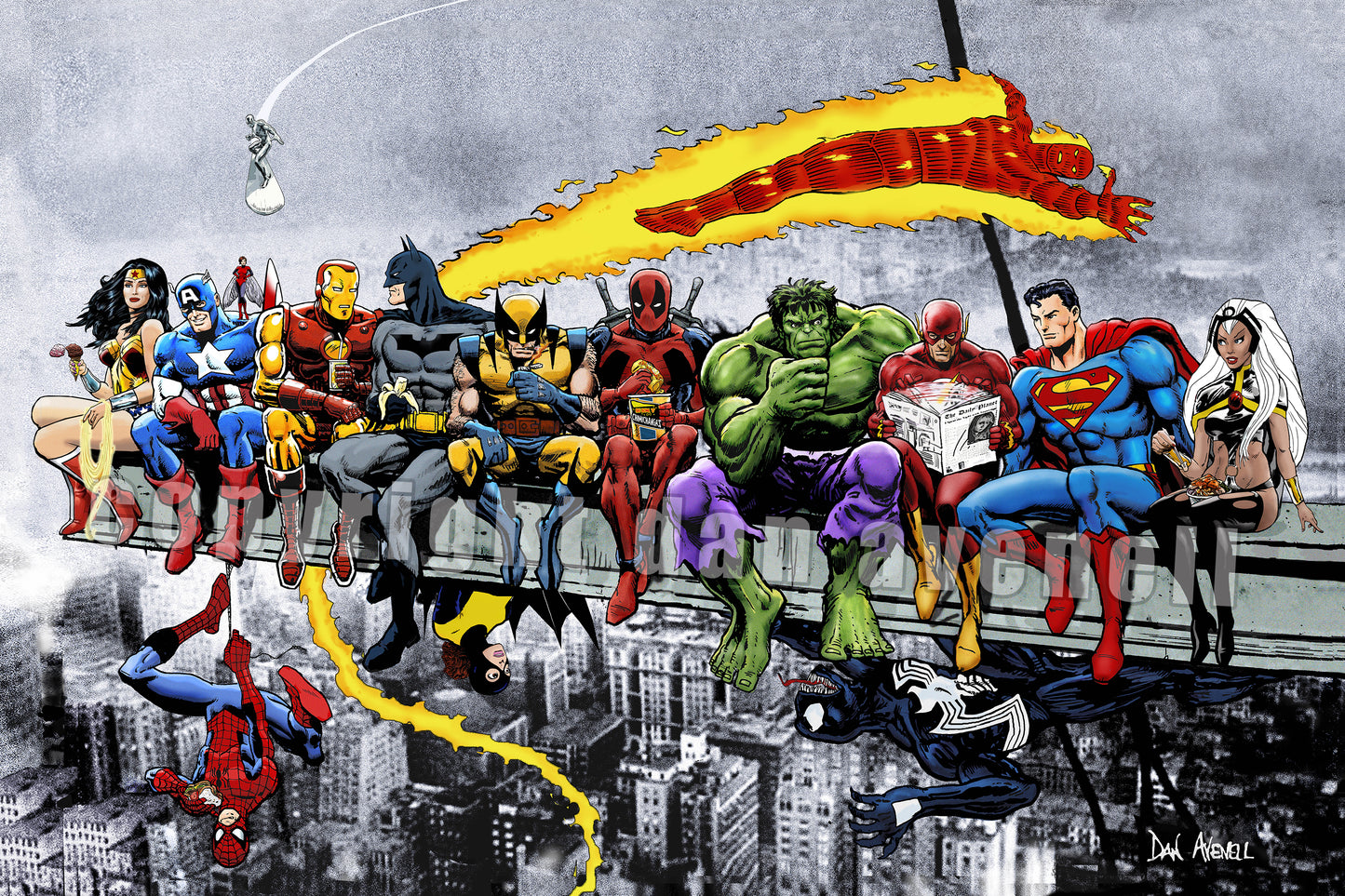 MORE Marvel and DC Superheroes Lunch Atop A Skyscraper - Digital Download