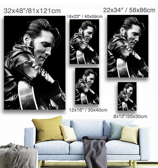Elvis Presley The King Of Rock & Roll Who Will Never Die- Mounted Canvas (various sizes)