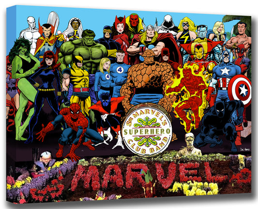 Sgt Marvel's Superhero Club Band- Mounted Canvas