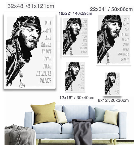 Kelly's Heroes - Oddball Says b/w  - Mounted Canvas (various sizes)