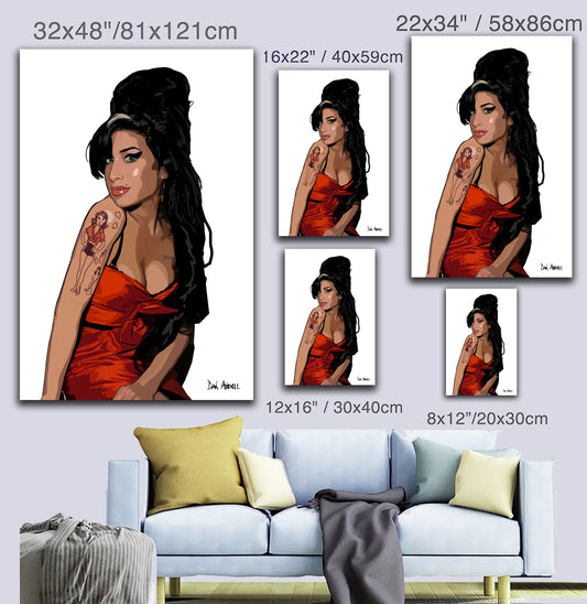Amy Winehouse - Mounted Canvas (various sizes)